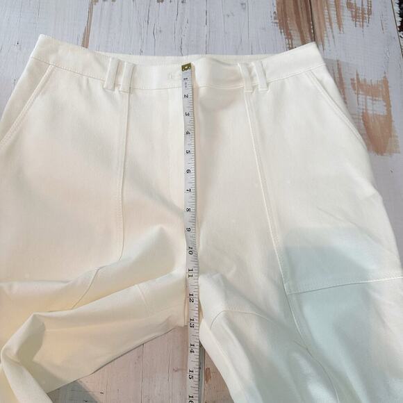 Jonathan Simkhai Jesslyn Cropped Flare Pants White Size US 8 - Picture 9 of 13